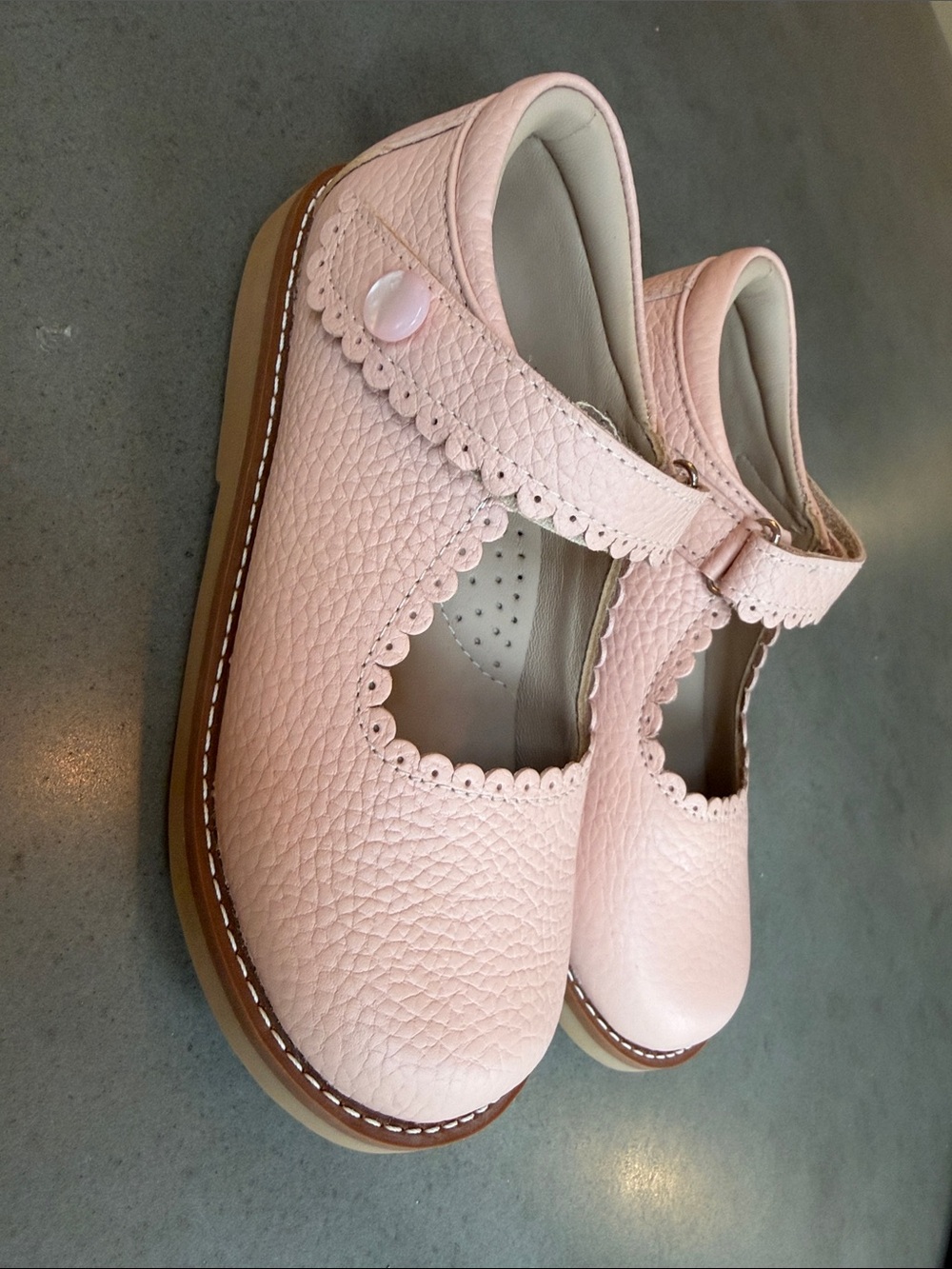 Elephantito Girls' Pink Mary Jane Shoes - Pink Leather